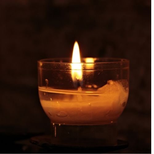 Outdoor restaurant candle light