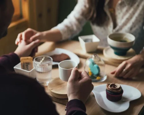 Couple enjoying a romantic dinner